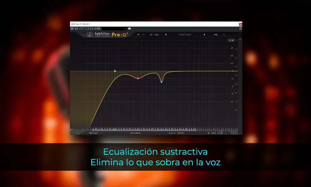 Ecualización sustractiva Elimina lo que sobra en la voz