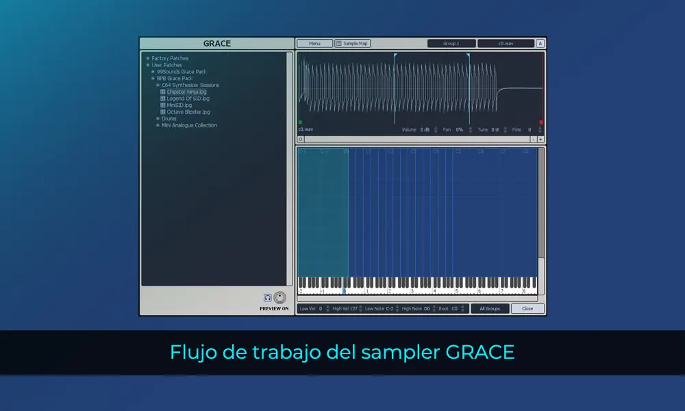 Flujo de trabajo del sampler GRACE