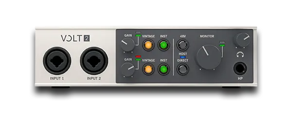 universal audio volt 2 panel delantero