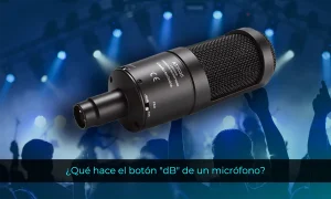 ¿Qué hace el botón "dB" de un micrófono?