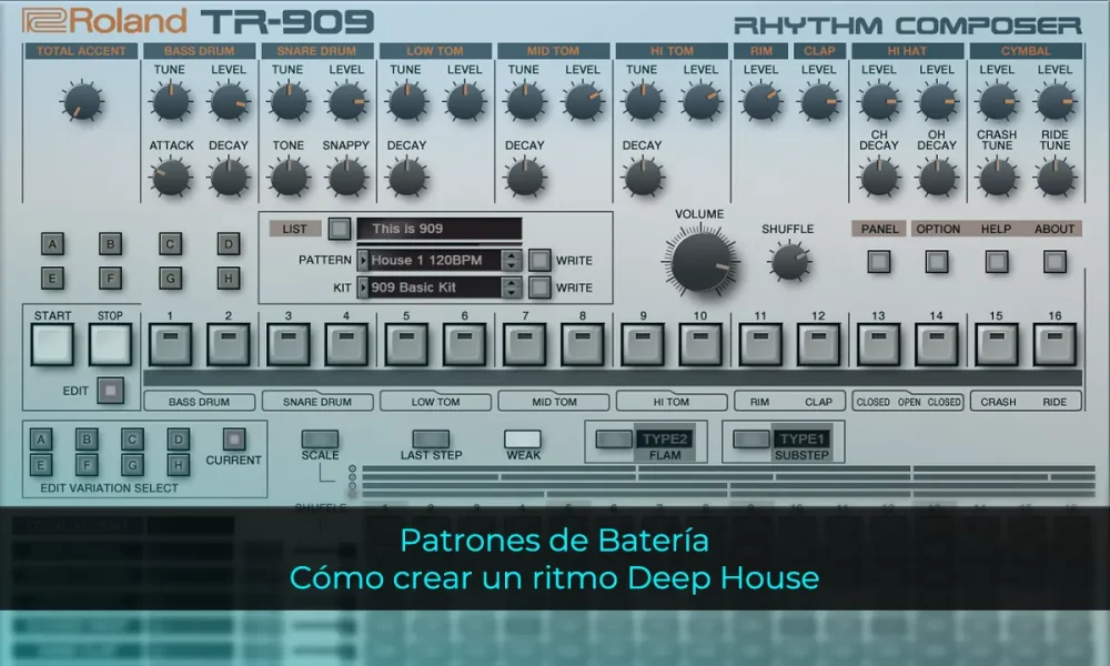 Patrones de Batería: Cómo crear un ritmo Deep House