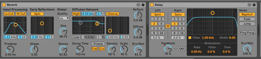 Combina reverb con delays para más profundidad