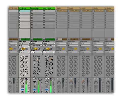 Capa de un redoblante en Ableton Live