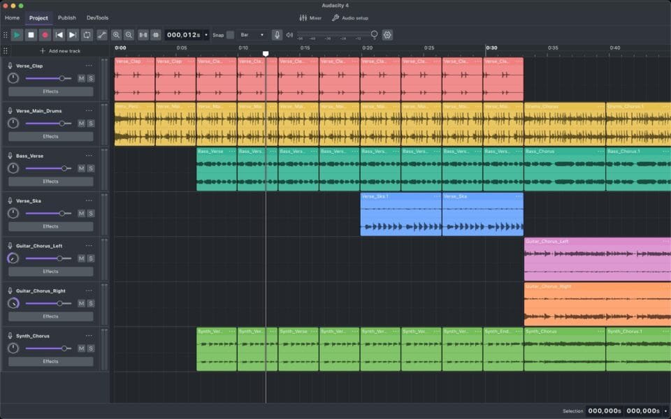 Audacity para hacer música electrónica